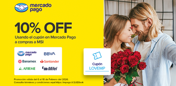 Aprovecha 10% off pagando en mercado pago este San Valent&iacute;n