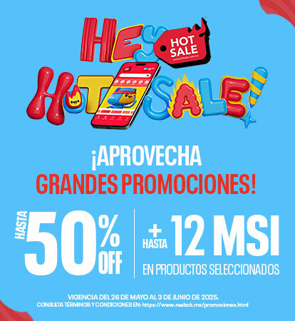 Aprovecha las grandes promociones de Hot Sale 2025 en Reebok. 50% de descuento y 12 meses sin intereses. Del 26 de mayo al 3 de junio