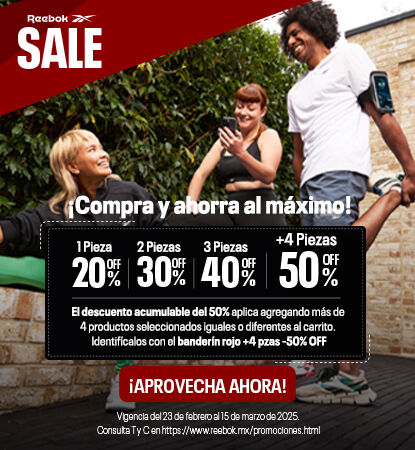 Descuentos por montos en Reebok