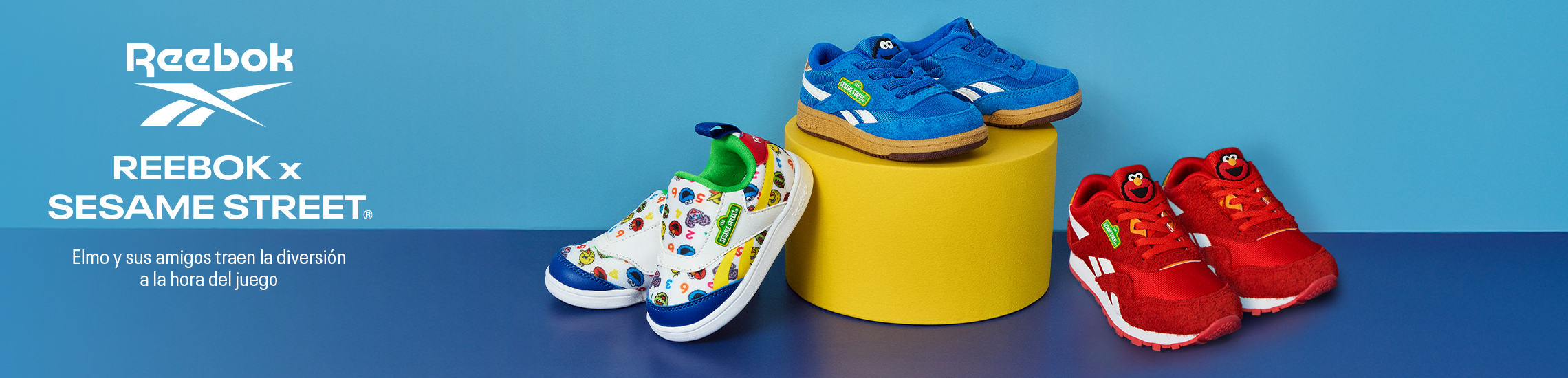 Reebok x Plaza Sésamo tenis con diseños inspirados en Elmo y Beto