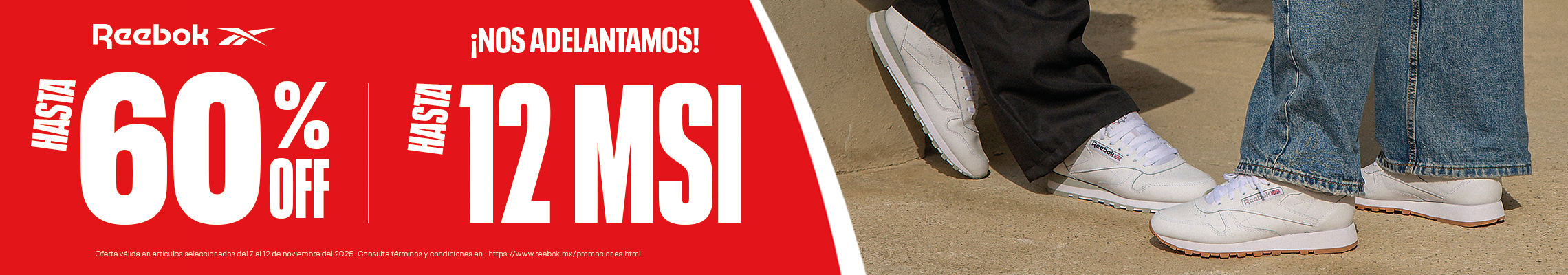 Nos adelantamos al fin de semana más esperado del año 2025 disfruta de hasta 12 MSI y 60% de descuento en Reebok México