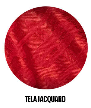 Tela jacquard roja Xolos-Reebok con dise&ntilde;o sutil. Ideal para jugar con estilo y comodidad.