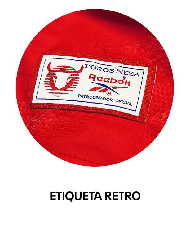 "Etiqueta retro del 97, para conmemorar a Toros Neza en el Jersey de Reebok