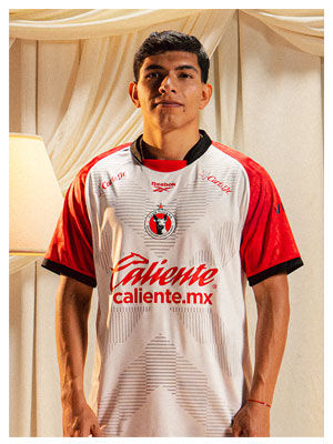 Playera Reebok blanca de los Xolos de Caliente. &iexcl;Apoya a tu equipo con estilo y demuestra tu pasi&oacute;n!