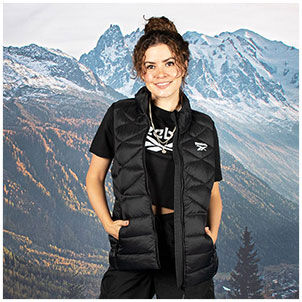 Chaleco largo negro de mujer Reebok