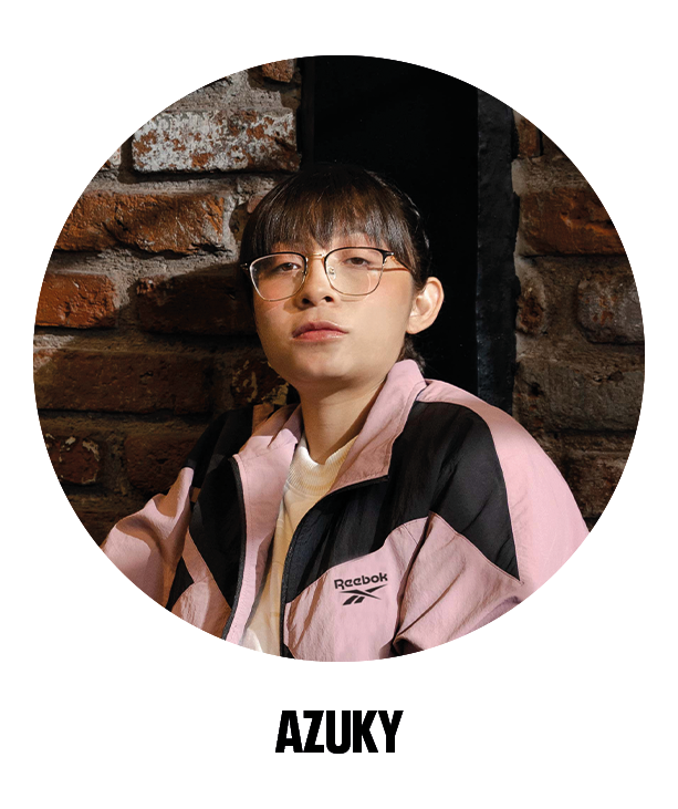 Azuky con chamarra deportiva Reebok rosa con el vector negra