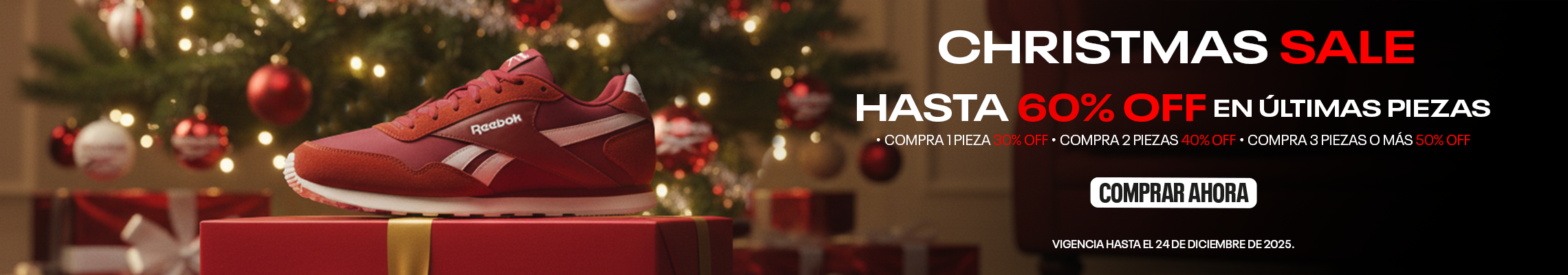 Aprovecha los descuentos de Reebok esta navidad. &iexcl;Hasta 60% OFF en &uacute;ltimas piezas!
