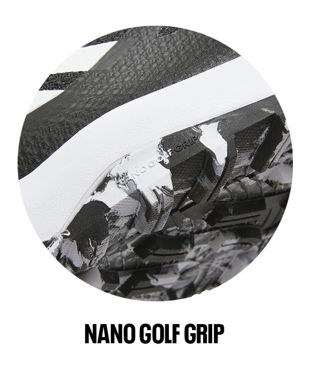 Detalle thumb Reebok Nano Golf con tecnolog&iacute;a Nano Golf Grip, suela con tracci&oacute;n texturizada en blanco y negro.