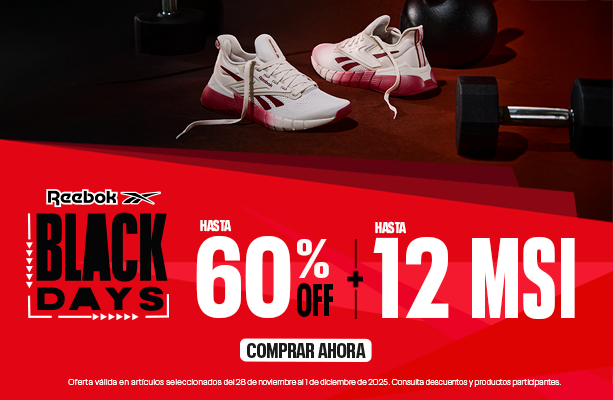 Tenis Reebok para entrenar. Aprovecha el Black Days con hasta 60% de descuento + 12 meses sin intereses. ¡Compra ahora