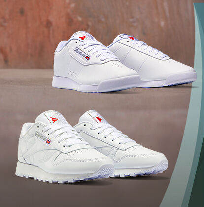 Tenis clásicos blancos Reebok Princess y Classic Leather
