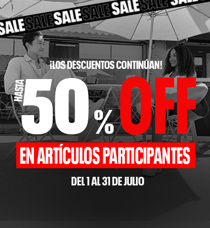 Promociones en ropa, tenis y accesorios seleccionados. Compra con hasta el 50% de descuento