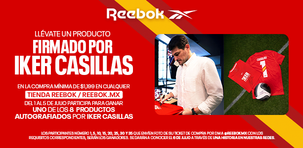 Firma iker casillas dinamica de premio con Reebok