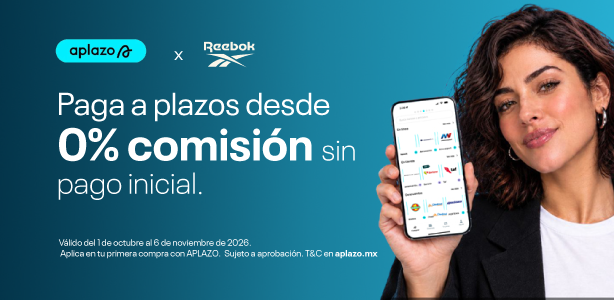 Disfruta 0% de comisi&oacute;n sin pago inicial pagando en Aplazo en Reebok